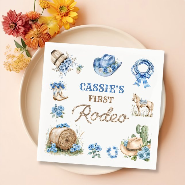 Serviette En Papier Western First Rodeo Cowboy Birthday Napkins (Créateur téléchargé)