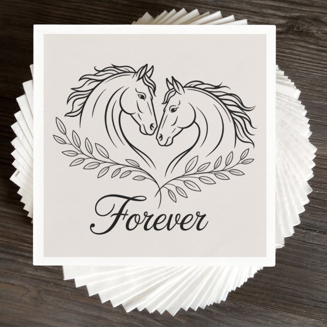 Serviette En Papier Western Horse Elégant Mariage campagnard rustique (Créateur téléchargé)