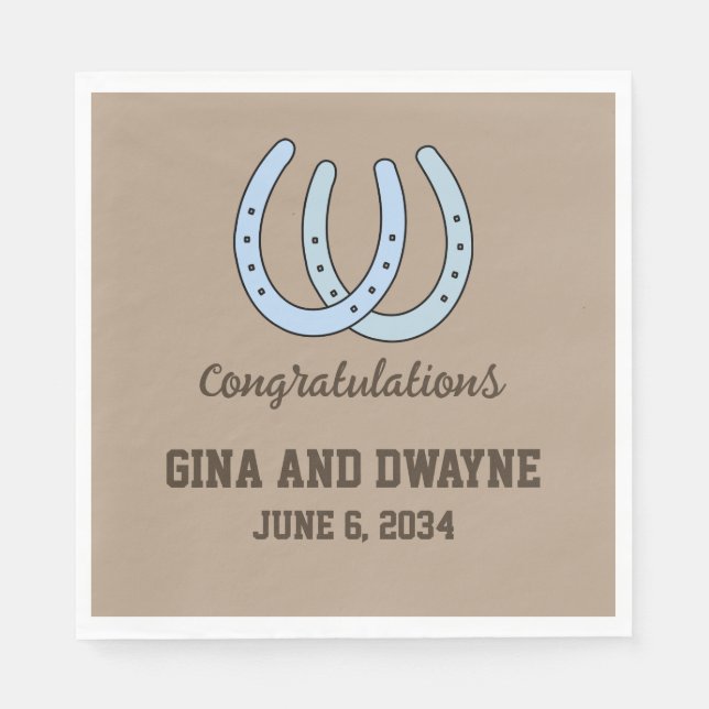 Serviette En Papier Western Horseshoe Mariage serviettes personnalisée (Devant)