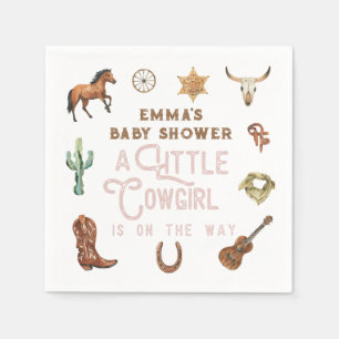 Serviette En Papier Western Little Cowgirl Baby shower