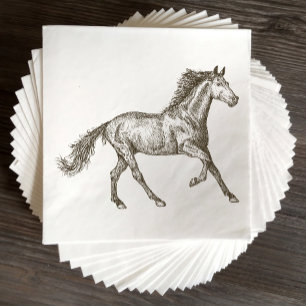 Serviette En Papier Western Mariage Horse Rustique Pays équestre