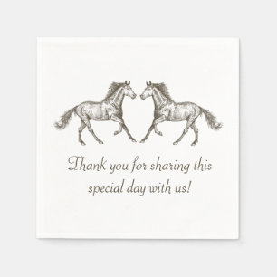 Serviette En Papier Western Mariage Merci Horse Russe Pays