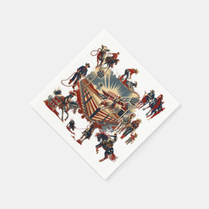 Serviette En Papier Western Rodeo Arena Cowboy Cowgirl Rodeo Événement