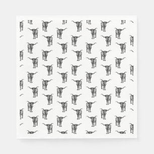 Serviette En Papier Western Texas Longhorn Bull CUSTOM BG COLOR