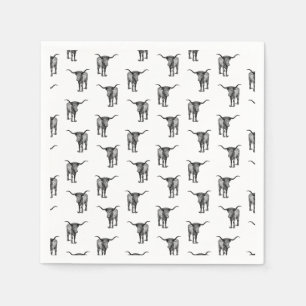 Serviette En Papier Western Texas Longhorn Bull CUSTOM BG COLOR