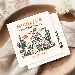 Serviette En Papier Western Vintage Desert Rodeo 1er anniversaire