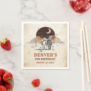 Serviette En Papier Western Wild West Country Cowboy Anniversaire Napk