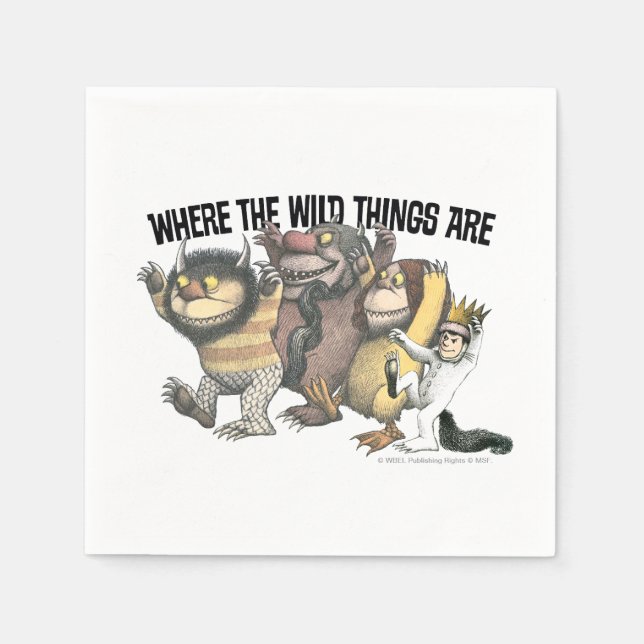Serviette En Papier Where the Wild Things Are Characters & Logo (Devant)