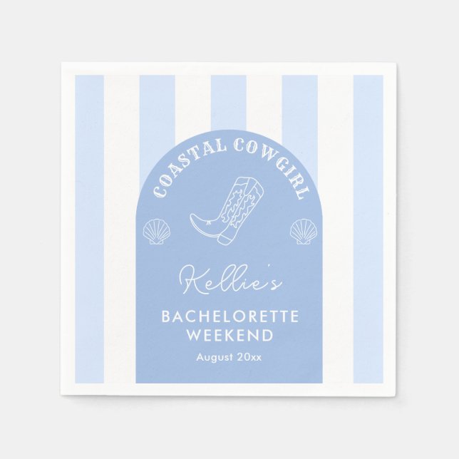 Serviette En Papier Whimsal Coastal Cowgirl Bachelorette Party (Devant)