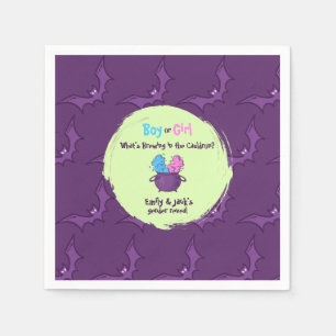 Serviette En Papier Whimsical Cauldron "Girl or Boy ?" Révélation de g