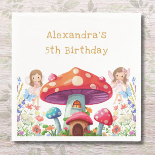 Serviette En Papier Whimsical Champagne Fée Fée Fée Anniversaire