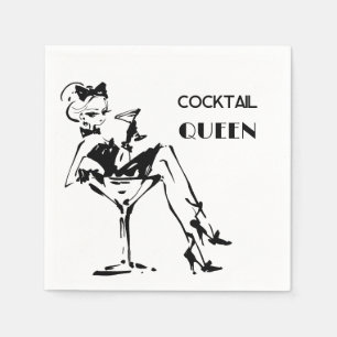 Serviette En Papier Whimsical Cocktail Queen - Glam Party Vibe