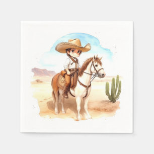 Serviette En Papier Whimsical Cowboy Baby shower d'aventure