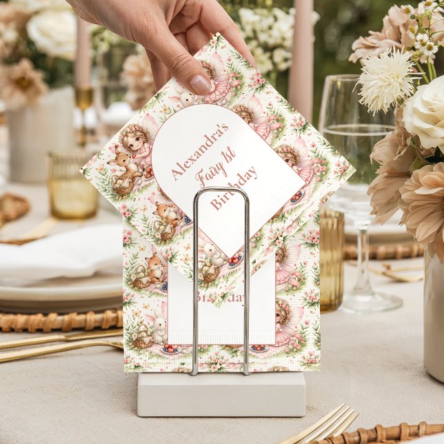 Serviette En Papier Whimsical Fairy First Birthday (Créateur téléchargé)