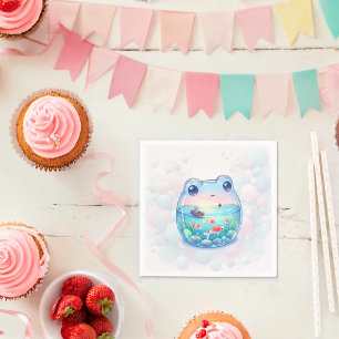 Serviette En Papier Whimsical Frog Aventure Anniversaire Plaque en pap