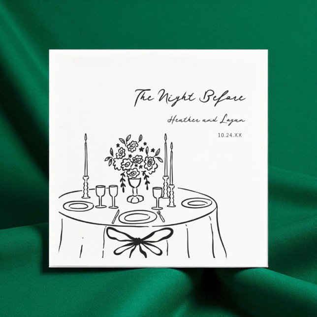 Serviette En Papier Whimsical La Nuit Avant Le Dîner De La Répétition  (Créateur téléchargé)