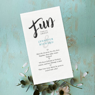 Serviette En Papier Whimsical moderne Mariage noir blanc faits amusant