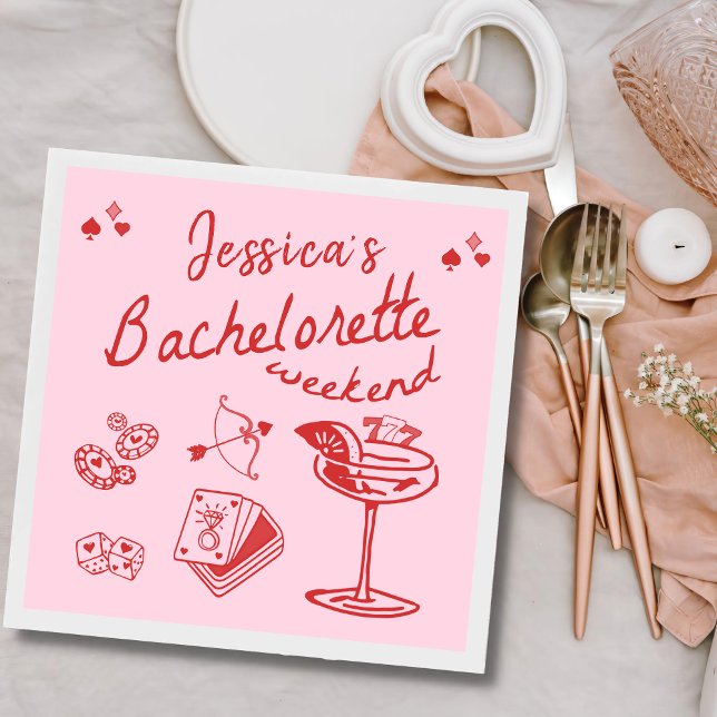 Serviette En Papier Whimsical Poker Cocktail Bachelorette Party (Créateur téléchargé)