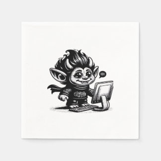 Serviette En Papier Whimsigoth Cyborg Internet Troll Design d'art Vint