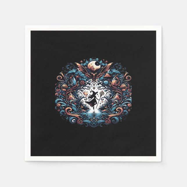 Serviette En Papier Whimsigoth sorcière dans un classique (Devant)