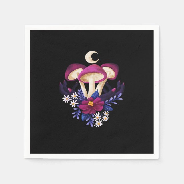 Serviette En Papier Whimsigothique Champignons Classique (Devant)