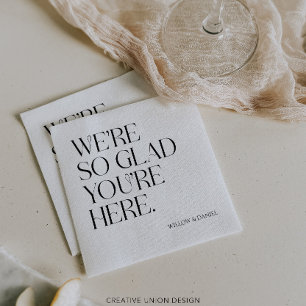 Serviette En Papier Whimsy moderne Nous sommes si heureux que vous soy