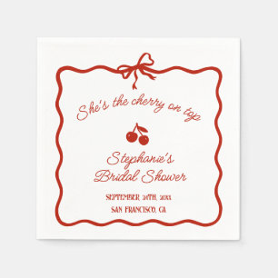 Serviette En Papier Whimsy Red Elle est la cerise sur la Fête des mari