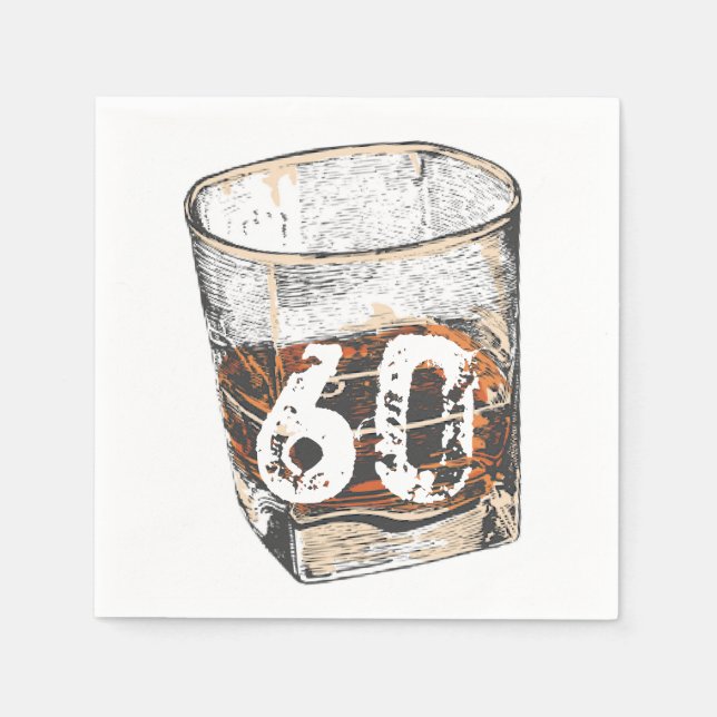 Serviette En Papier Whiskey Birthday, Invitation for Men, ÉDITABLE (Devant)