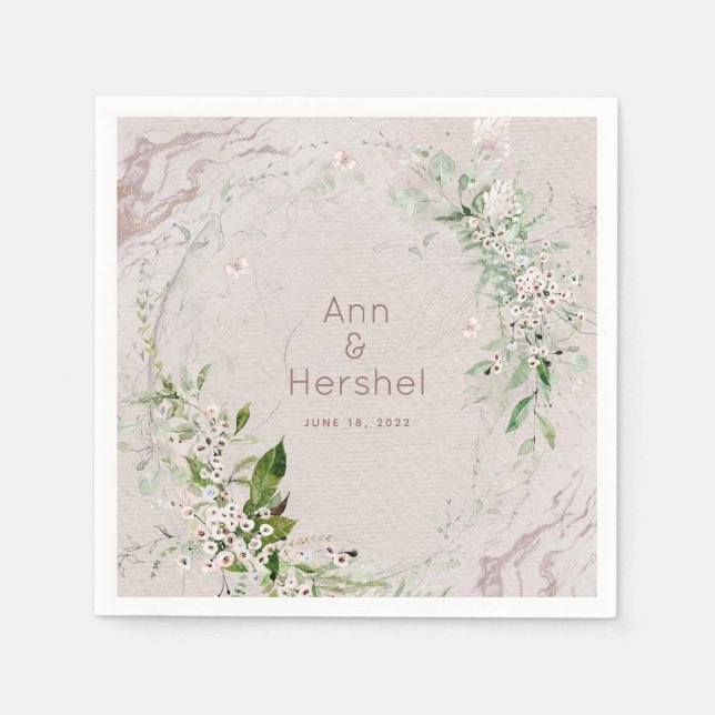 Serviette En Papier Whisper & Blush 2 Mariage Cocktail serviettes (Devant)