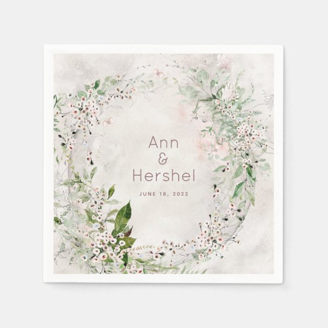 Serviette En Papier Whisper & Blush Mariage Cocktail Serviettes (Devant)