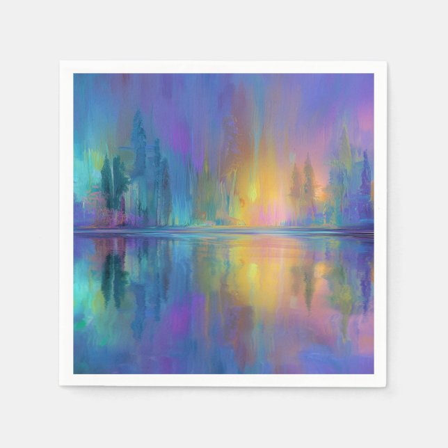 Serviette En Papier Whispering Woods dans les couleurs pastel (Devant)