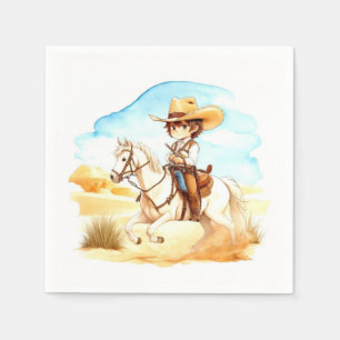 Serviette En Papier Whispers Occidentaux : Baby shower rustique Cowboy