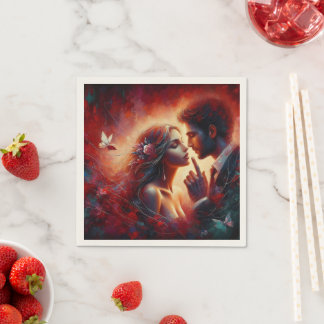 Serviette En Papier Whispers of Love Valentine Paper Napkin - Romantiq