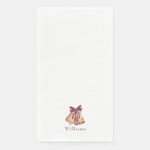 Serviette En Papier White Custom Christmas Bells Holiday