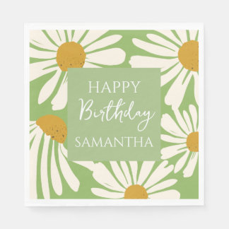 Serviette En Papier White Daisy Blooms –  Floral  Garden Birthday 