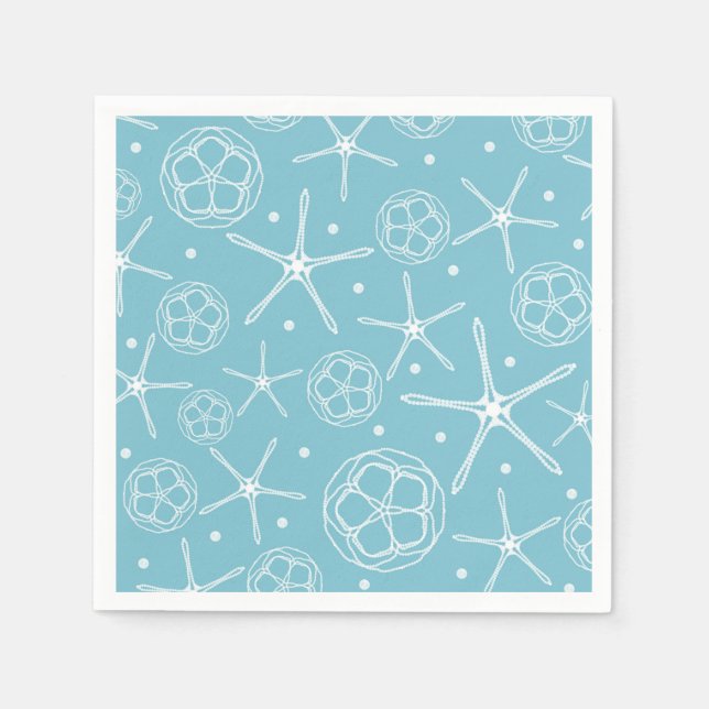 Serviette En Papier White Pearl Starfish Mariage Fête des mariées (Devant)