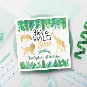 Serviette En Papier Wild One Boys Première fête d'anniversaire