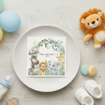Wild One Cute Safari Jungle Animals Boy Baby Showe