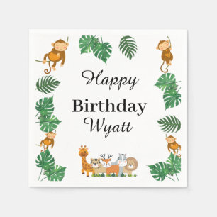 Serviette En Papier Wild One Safari animal Anniversaire serviettes