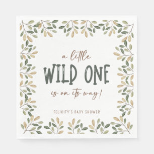 Serviette En Papier Wild One Safari Animaux Baby shower neutre
