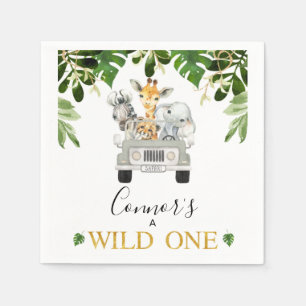 Serviette En Papier Wild One Safari premier anniversaire
