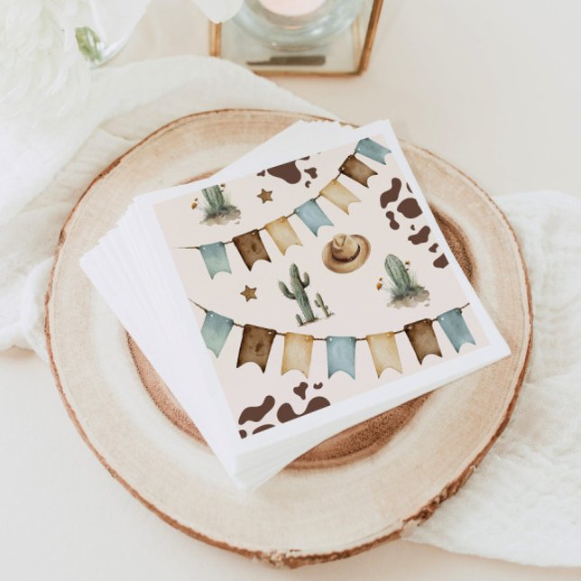 Serviette En Papier Wild West Boy Première Rodéo 1ère fête d'anniversa (Créateur téléchargé)