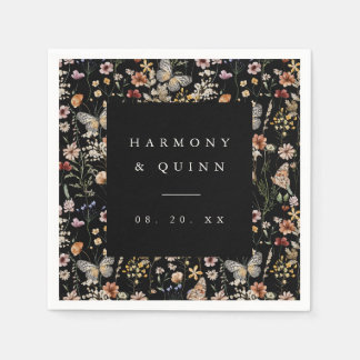 Serviette En Papier Wildflower Floral Cocktail Napkins Bar Decor