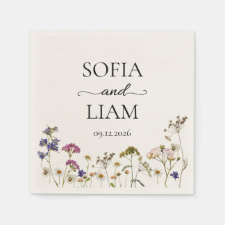 Serviette En Papier Wildflower Watercolor Wedding