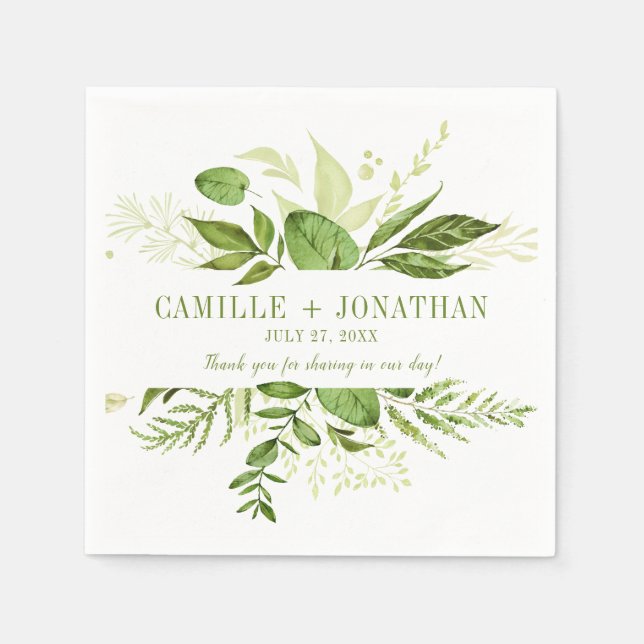 Serviette En Papier Wildwoods Botanical Rustic Greenerreception (Devant)