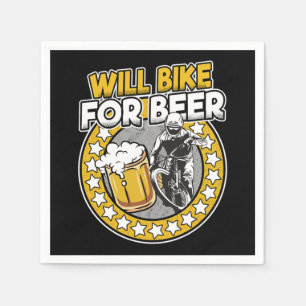Serviette En Papier Will Bike For Beer Funny Mountain Biking