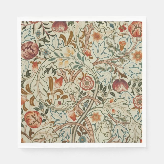 Serviette En Papier William Morris Acanthus Broderie Motif Floral (Devant)
