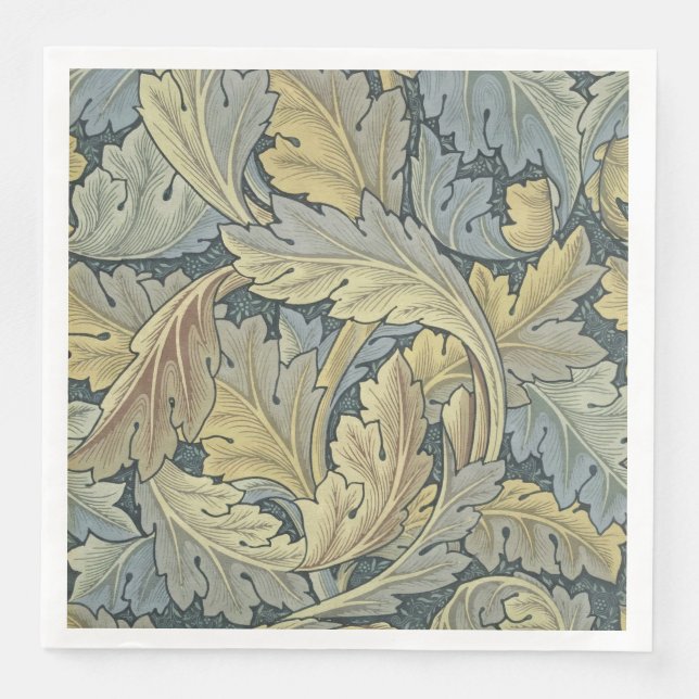 Serviette En Papier William Morris Acanthus Feuille Floral Art Nouveau (Devant)