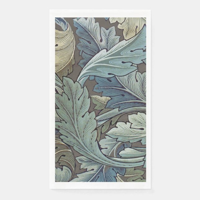Serviette En Papier William Morris Acanthus Sage Fleur Floral Botaniqu (Devant)