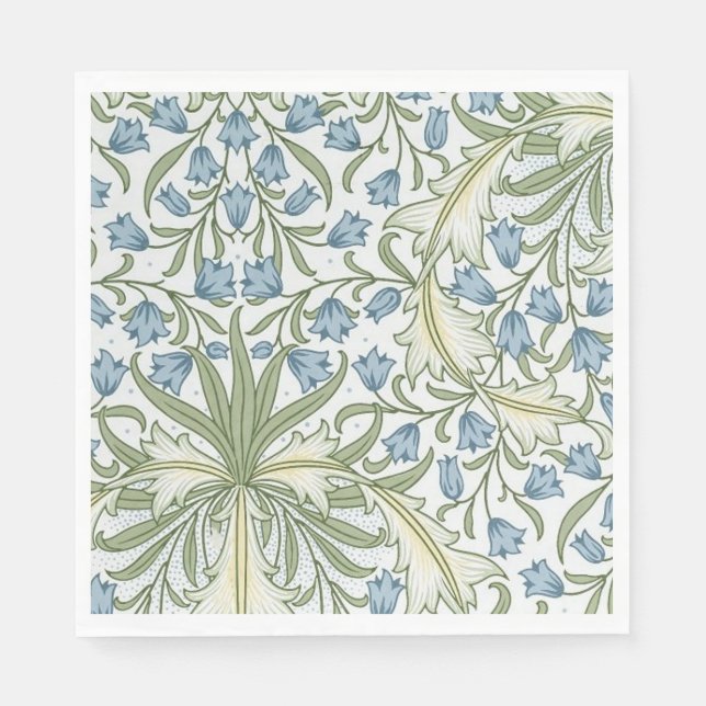 Serviette En Papier William Morris - Art Nouveau Bleu Bellflowers (Devant)